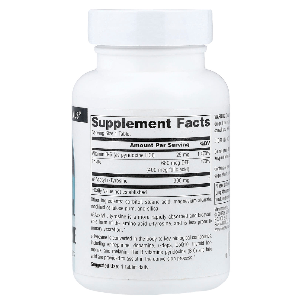 Source Naturals, N-ацетил L-тирозин, 300 мг, 120 таблеток
