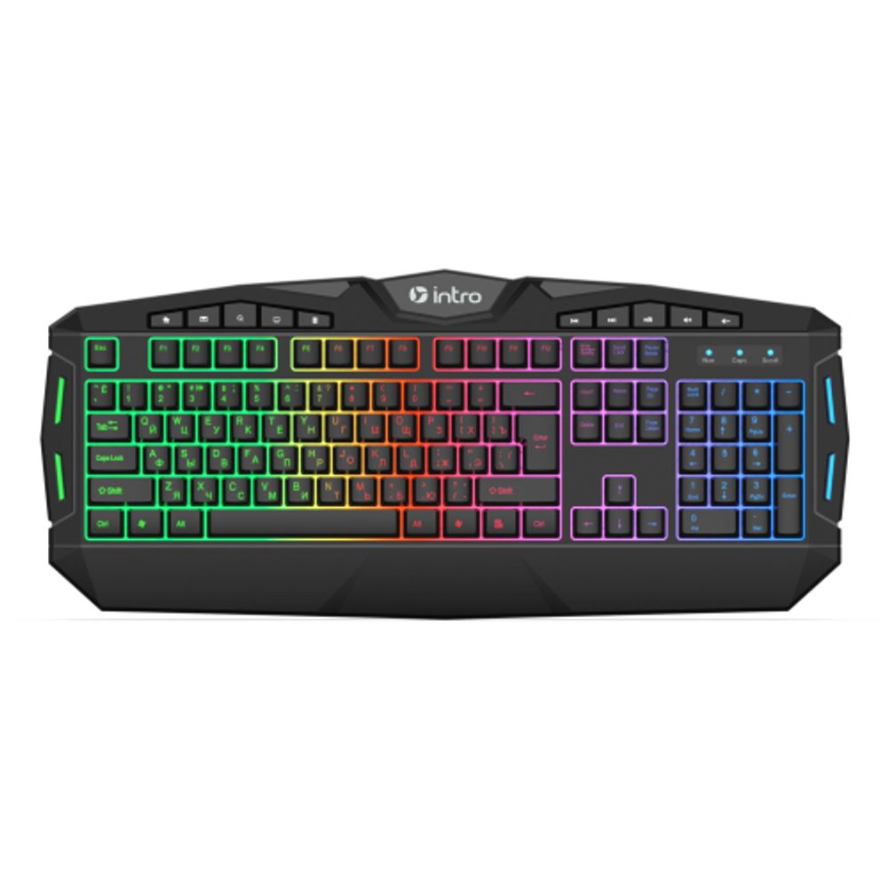 Клавиатура и мышь комплект Intro GXZ990 игровой 1200-3600dpi + коврик + гарнитура черный | Intro