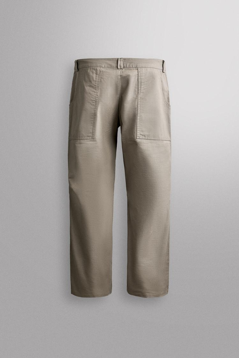ZARA БРЮКИ TAPERED FIT ДЛЯ СКАЛОЛАЗАНИЯ, ЦВЕТ СЛОНОВОЙ КОСТИ