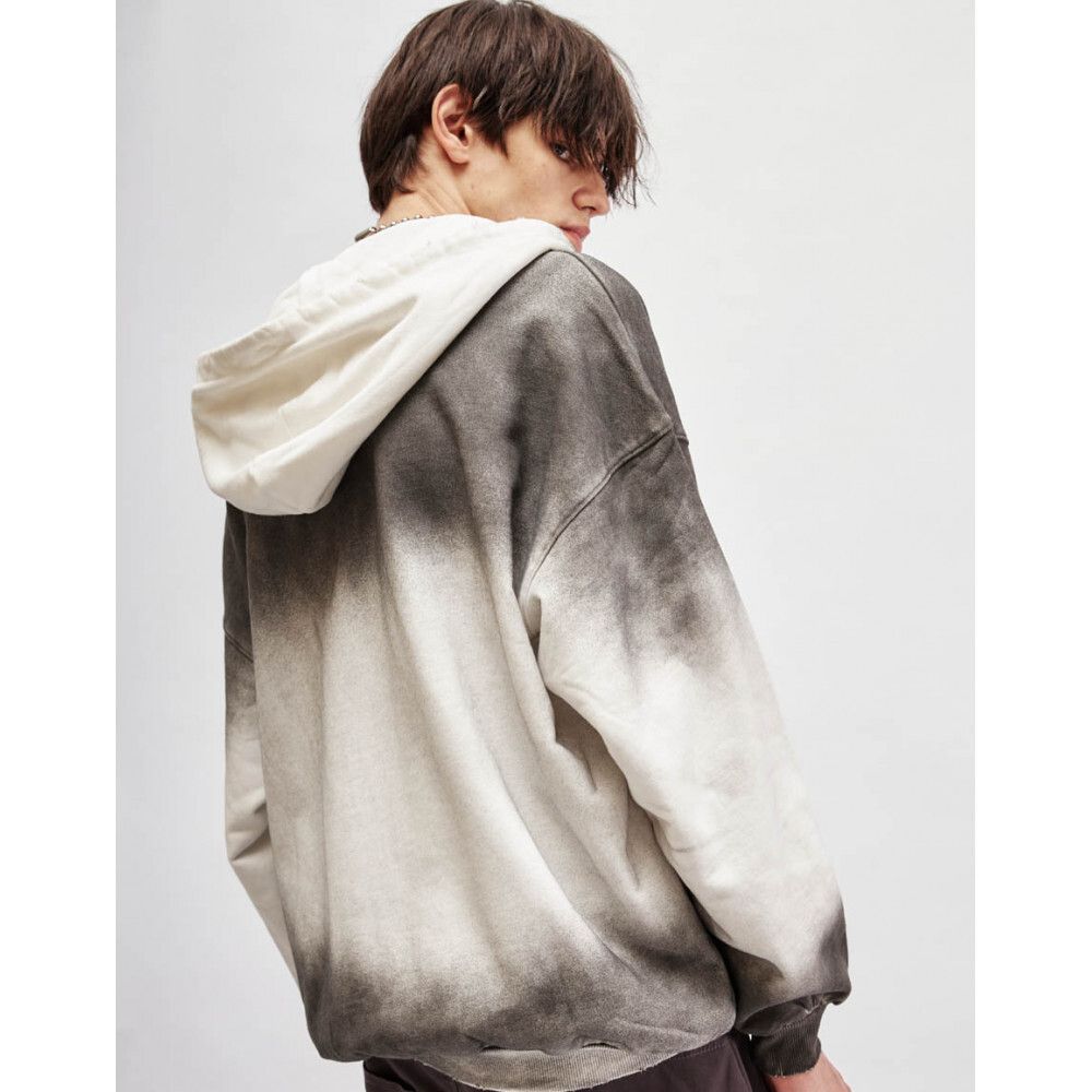 Худи SoWhat? Zip OPM тай-дай белый / серый