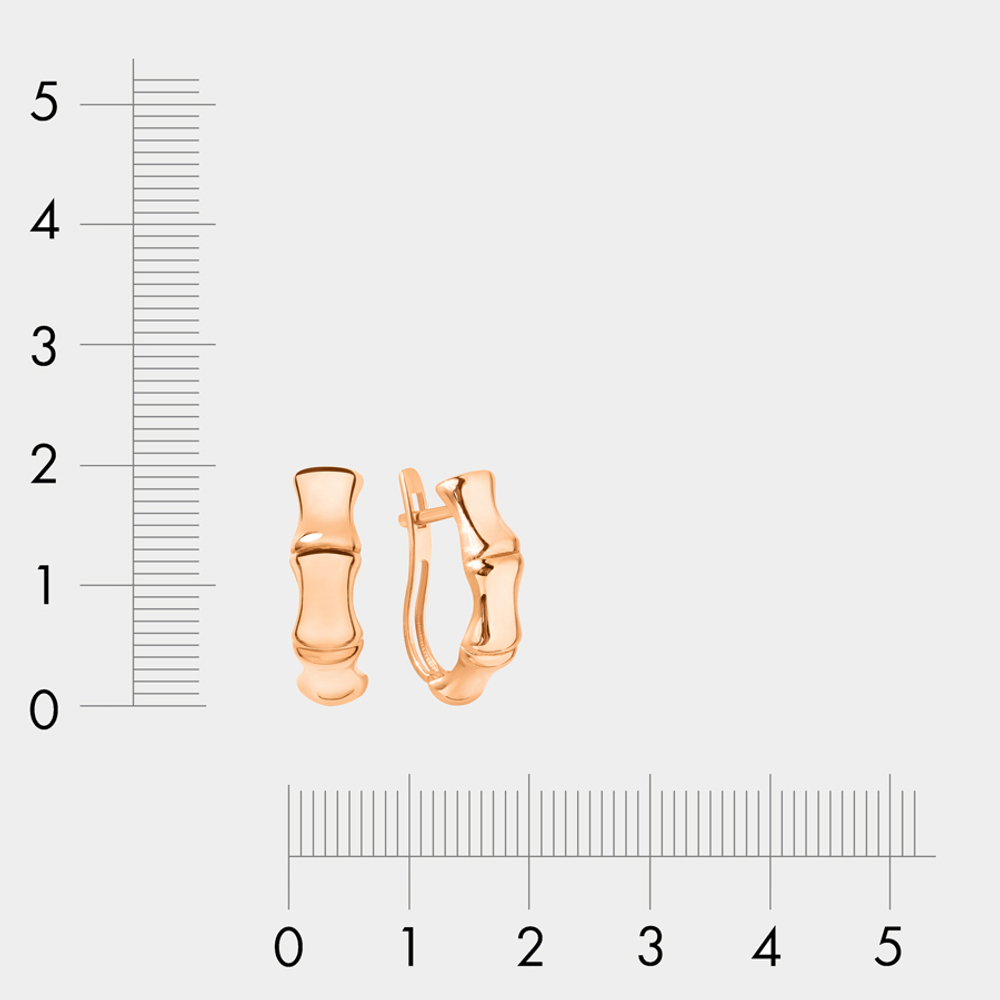 Серьги женские без вставок из розового золота 585 пробы (арт. 902022-1000)