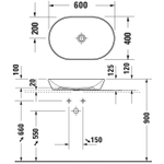 Раковина Duravit D-Neo 23726000701 накладная 60 см, цвет белый
