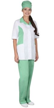 Костюм женский "Сириус-Флоренция" (белый/салатовый)