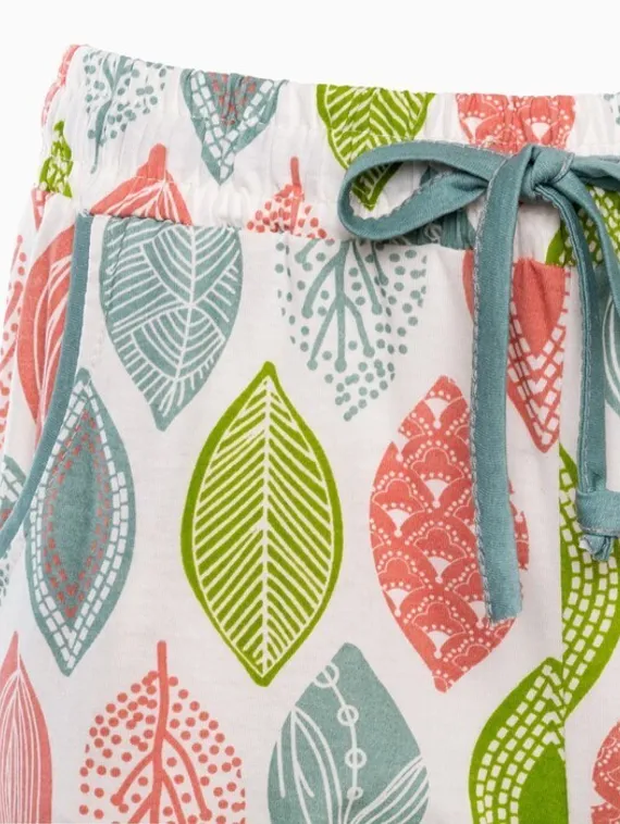 Брюки женские с принтом, цвет белый, размер 48