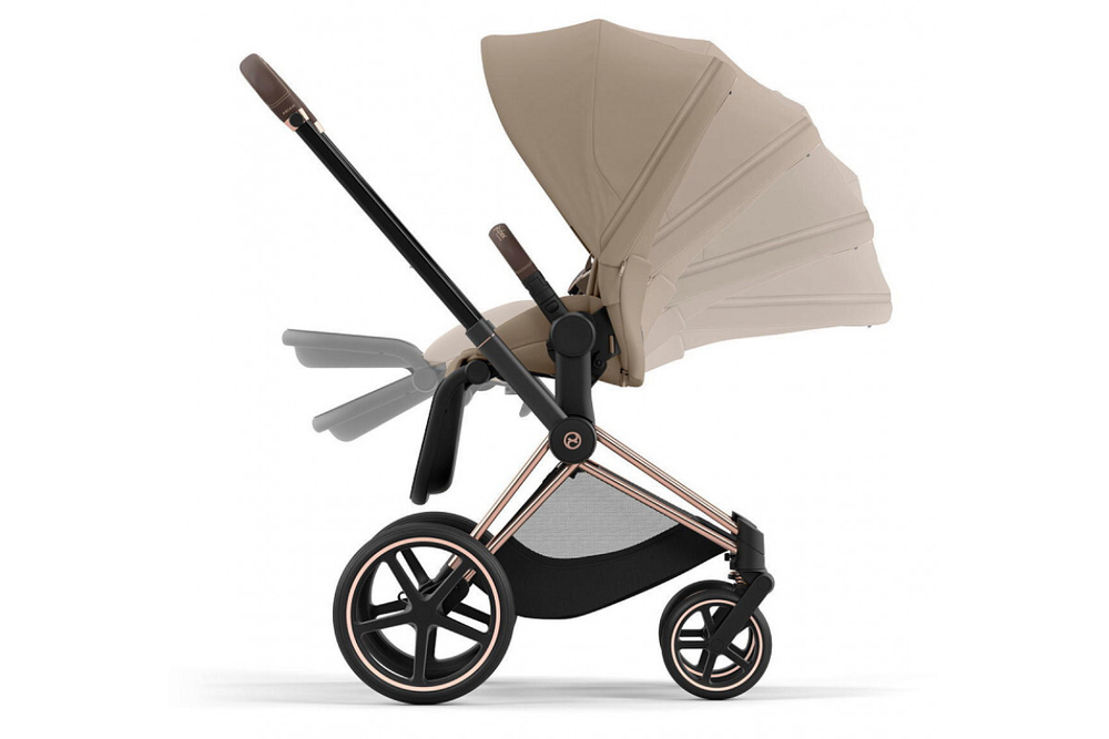 Коляска 2 в 1 Cybex Priam IV Cozy Beige, шасси Rose Gold