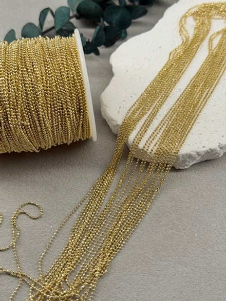 Цепочка «Шарик» позолота 14k, звено 1.2 мм, 2 метра