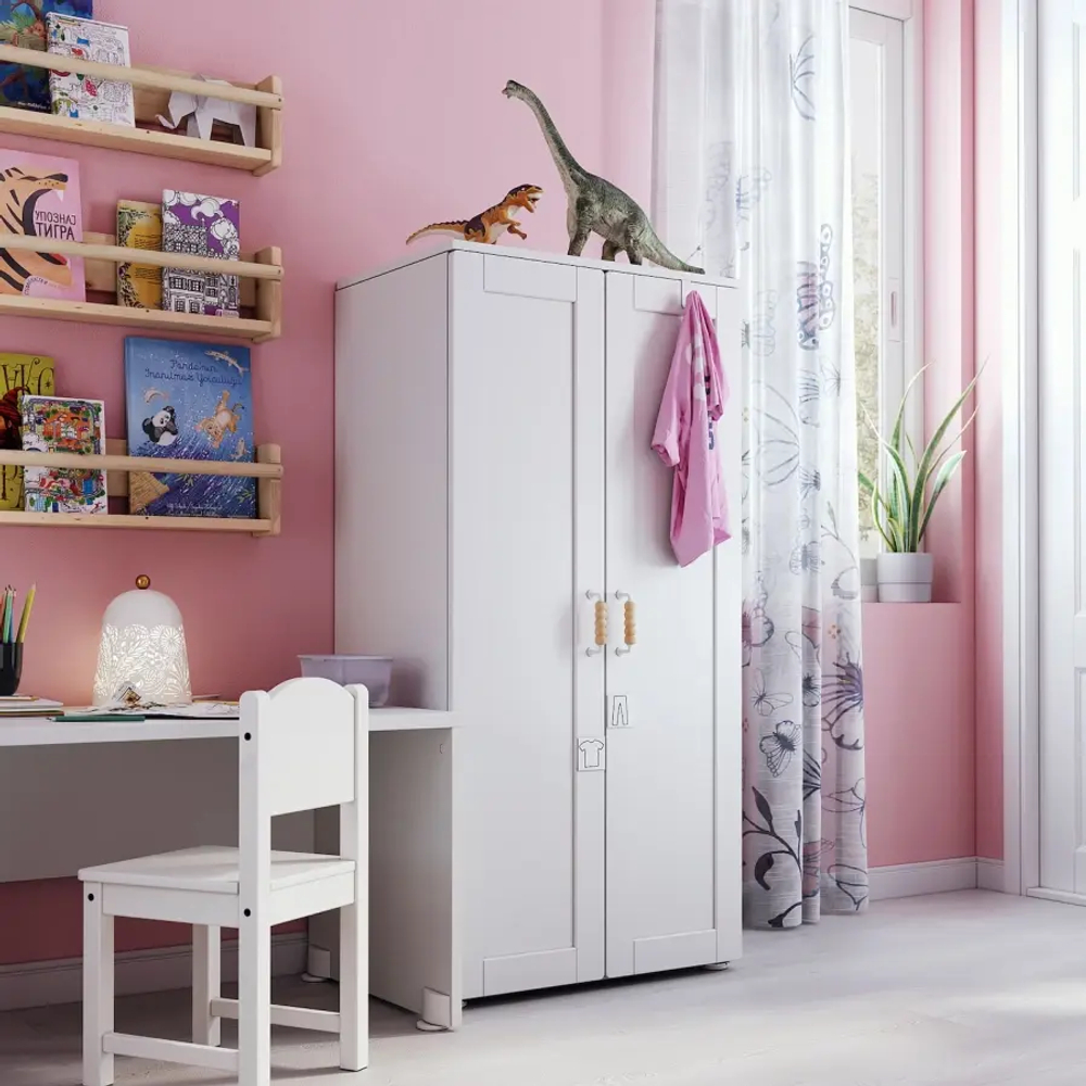 Шкаф - PLATSA/ SMÅSTAD / SMАSTAD  IKEA/ ПЛАТСА/СМОСТАД  ИКЕА, 60x40x123 см, белый