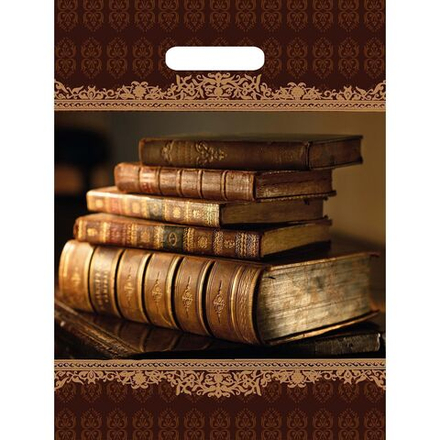Пакеты с вырубной ручкой "Книги" 31х40 см 60 мкм (50/500шт)