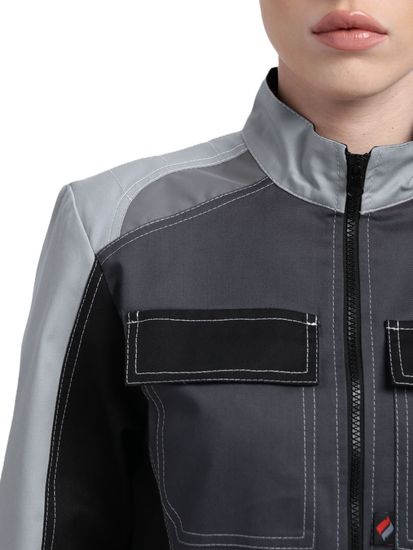 Костюм женский "Формула-1" (куртка+брюки) т.серый/св.серый/черный