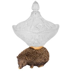 Сахарница стеклянная с крышкой Ежик Барб Бронза