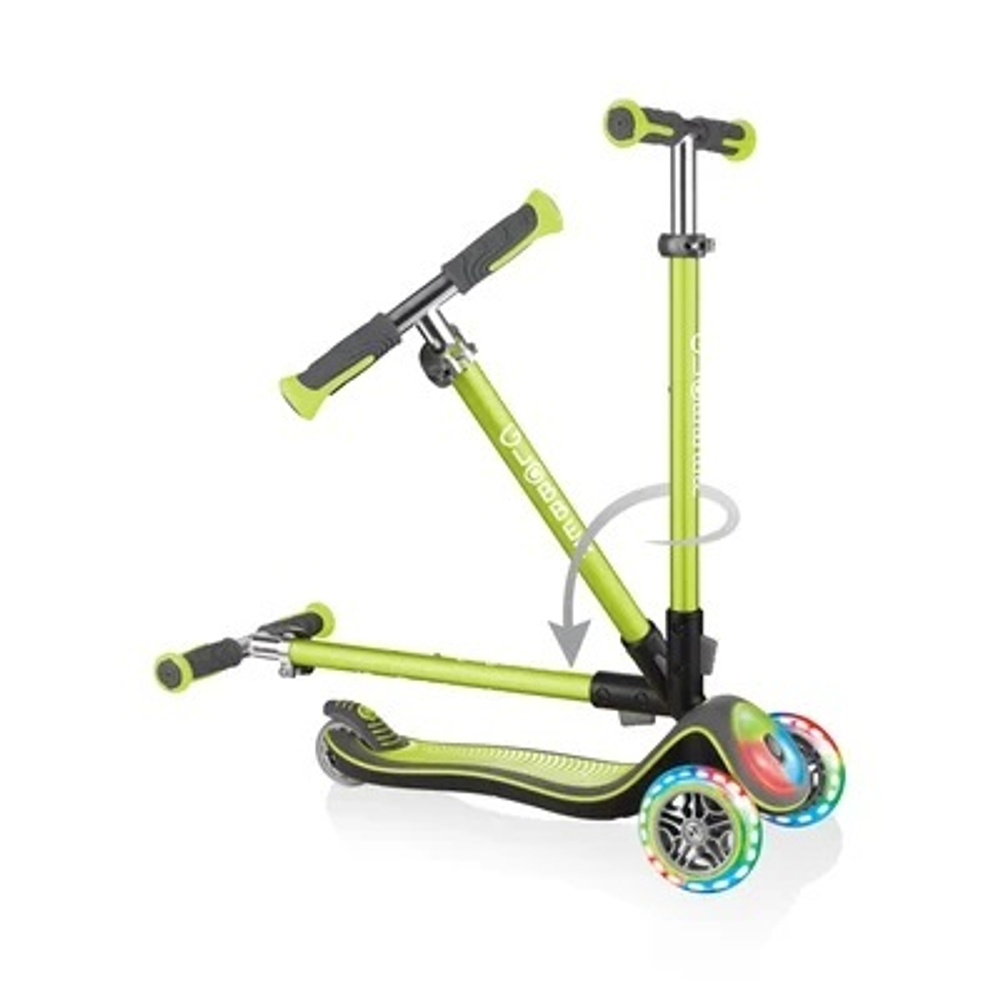 Самокат Globber Elite Deluxe Flash Lights зеленый