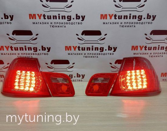 Задние фонари Bmw 3 E46 red smoke led
