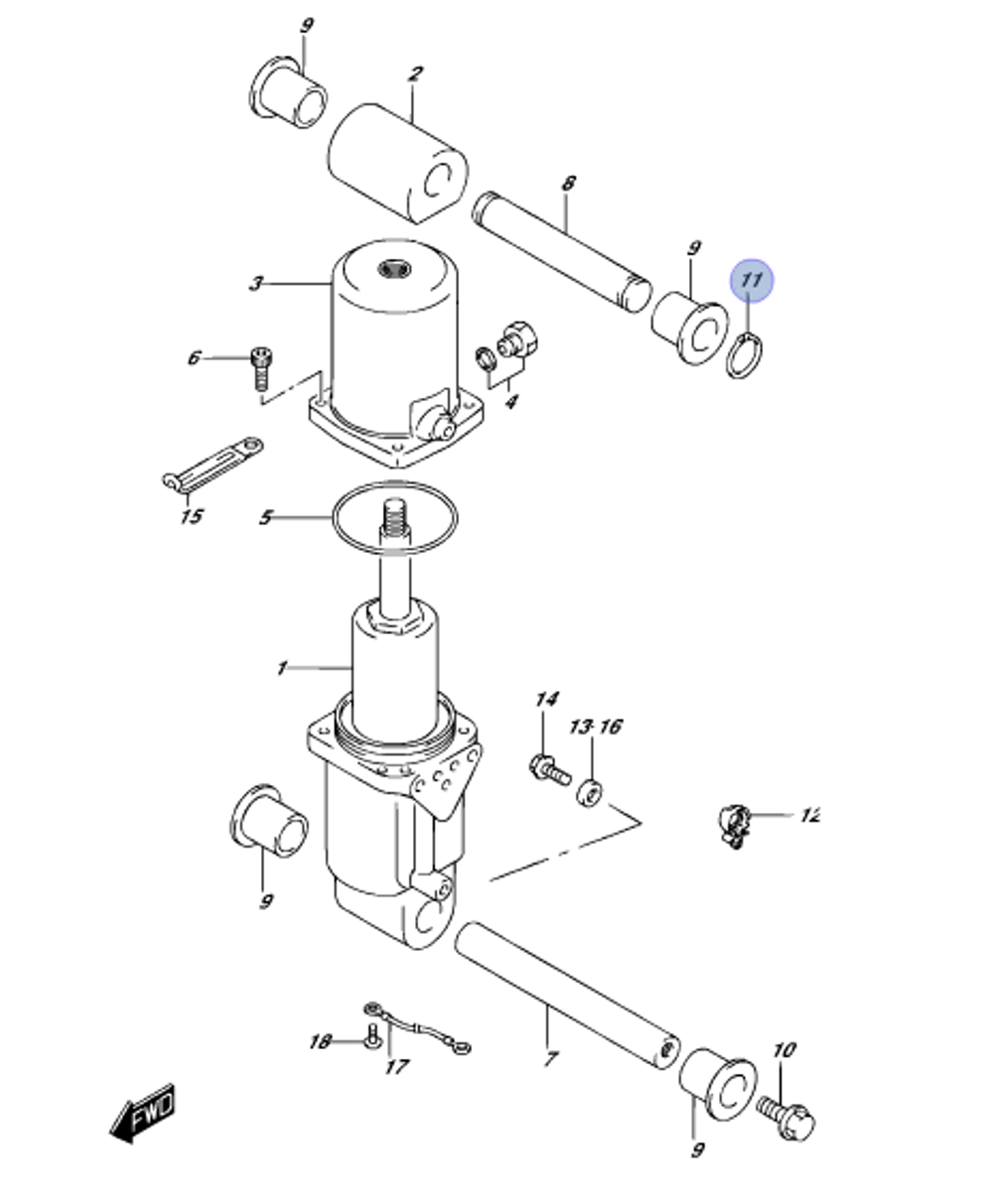 Стопорное кольцо для лодочных моторов 09380-22015-000