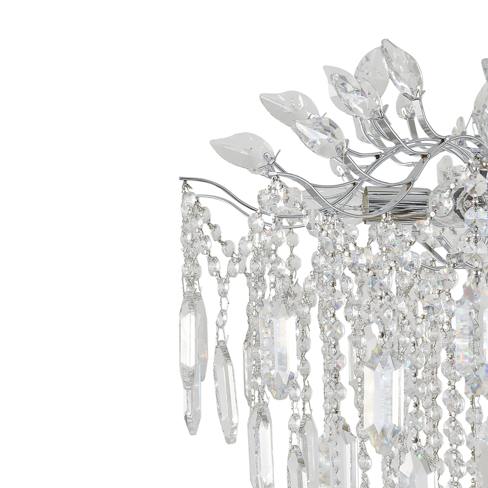 Люстра на штанге 8x40Вт E14, металл/хрусталь, хром/прозрачный