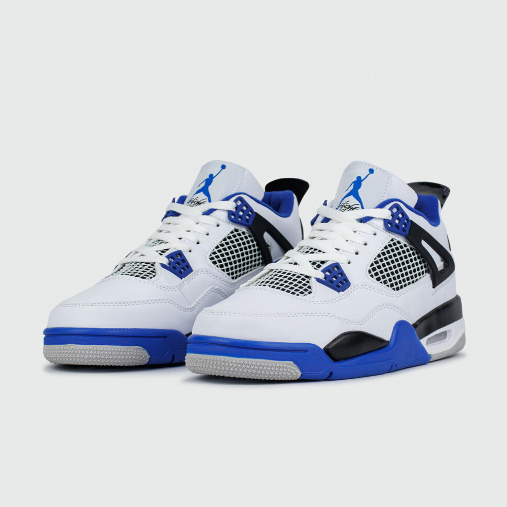 кроссовки Air Jordan 4 White / Blue / Black