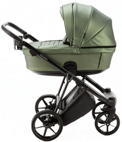 Детская коляска Adamex Belissa Deluxe 2 в 1 B-SM14 (ЗЕЛЁН.ПЕРЛ.КОЖА)