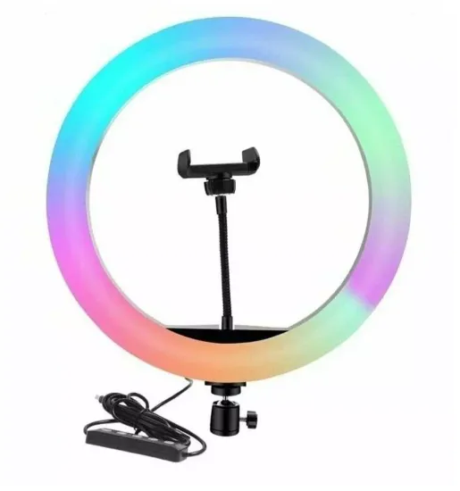 Кольцевая лампа RGB LED 45 см с держателем для смартфона MJ18