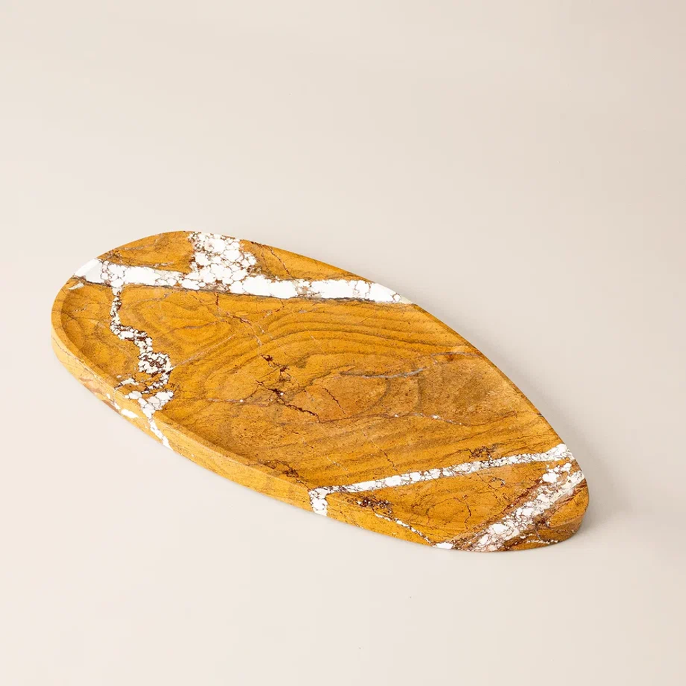Мраморный поднос бежевый