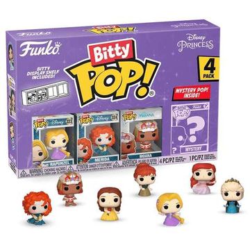 Фигурка Funko Bitty POP! Disney Princess S4 Rapunzel+Merida+Moana+Mystery (1 of 4) 4PK 73030 (00055302/270125/0012158/14, Китай)