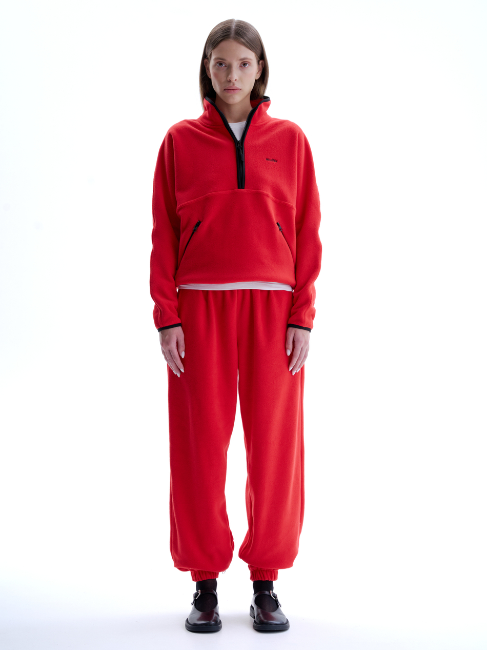 Брюки из флиса красные