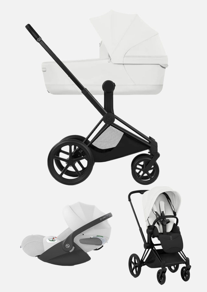 Cybex Priam 5 Style, в цвете Off White (шасси Matt Black) + автокресло Cybex Cloud T Plus
