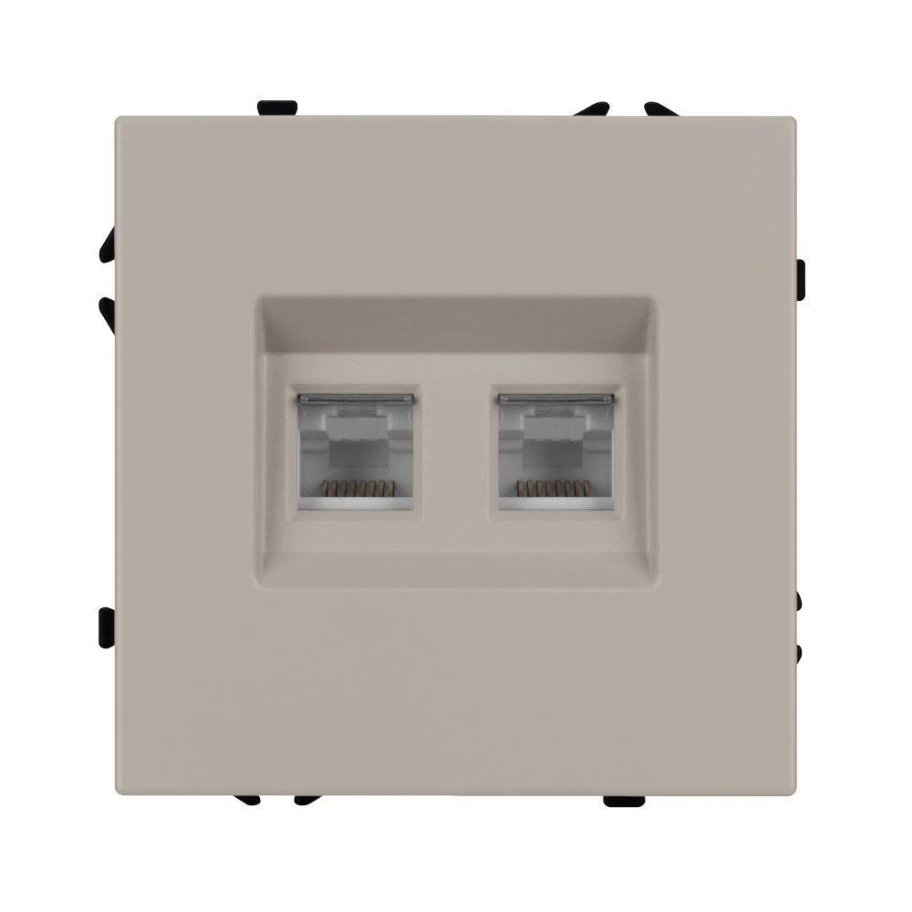 Механизм сдвоенной компьютерной розетки SCT-NOBE-MPC2-SFPL-CA (RJ-45, CAT6) (Arlight, -) 059450