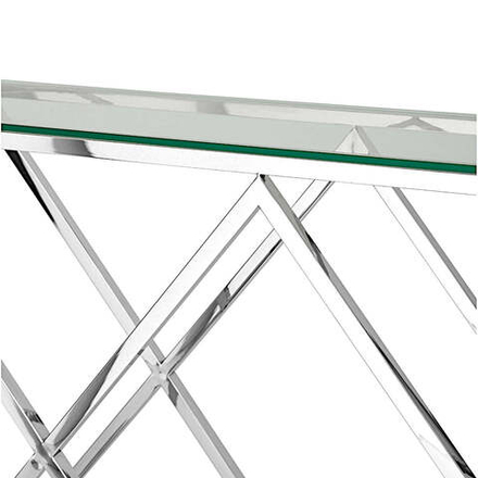 Консольный столик LA ALTA LIVIA прозрачное стекло 120*40, каркас хром