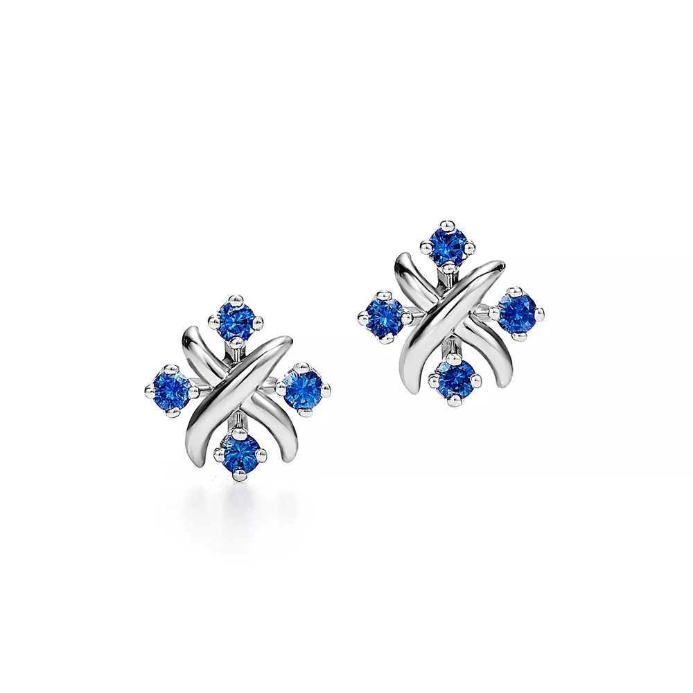 Серьги из платины и сапфирами, Tiffany💠 Lynn.