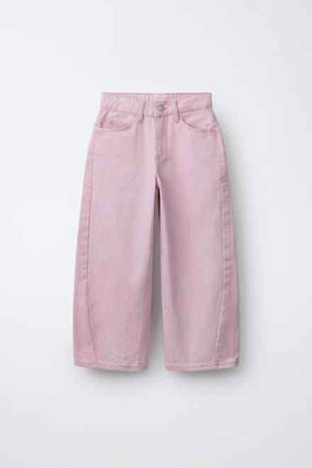 ZARA ДЖИНСЫ BARREL, РОЗОВЫЙ