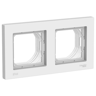 ATLASDESIGN AQUA 2-постовая РАМКА IP44, БЕЛЫЙ ATN440102