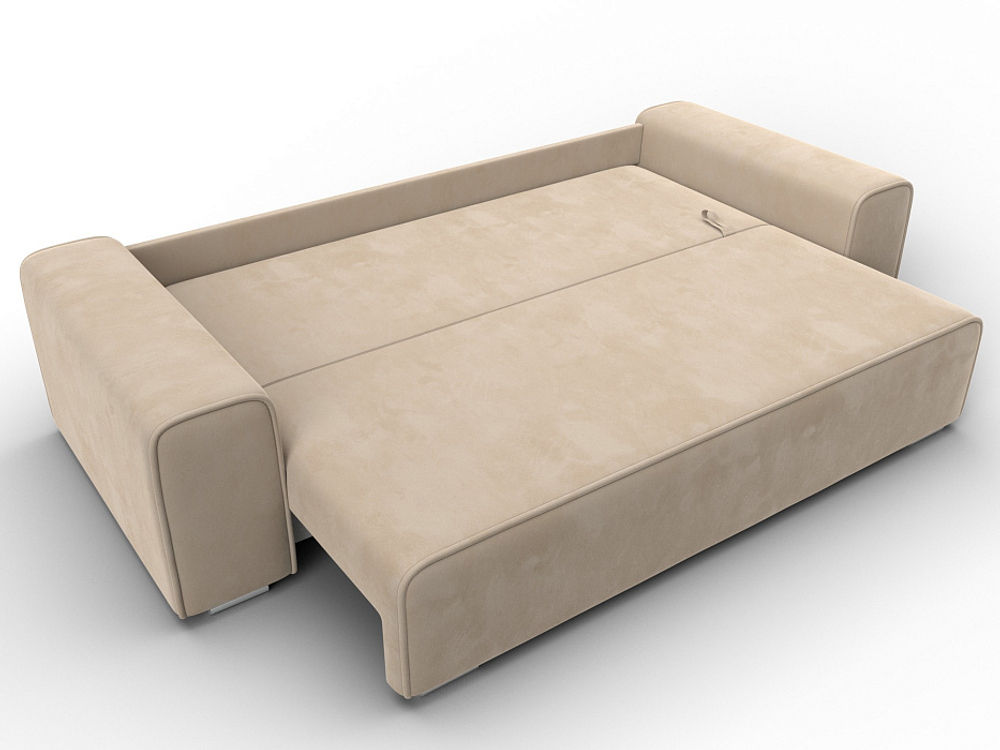 Диван прямой Лига-029, ВЕЛЮР Бежевый