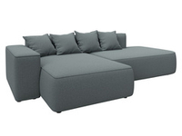 Диван угловой Лига-065 угол левый РОГОЖКА Амур 07 серый