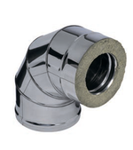 Сэндвич-колено 90° (430/0,5мм) Ф110*200 нерж (Ferrum)