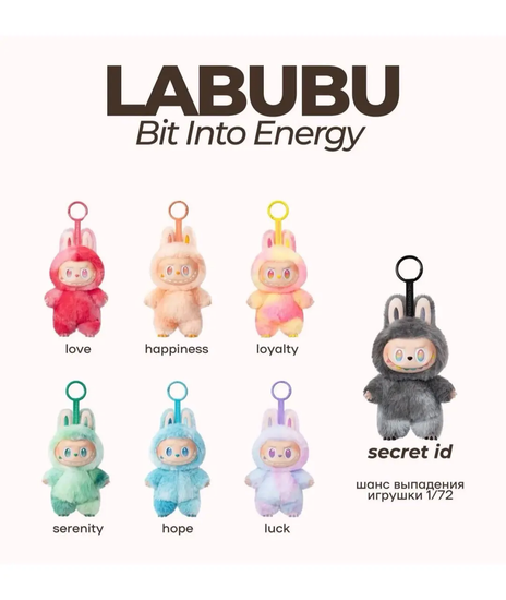 Мягкая игрушка-брелок Labubu 3 серия — Bit Into Energy (в ассортименте)