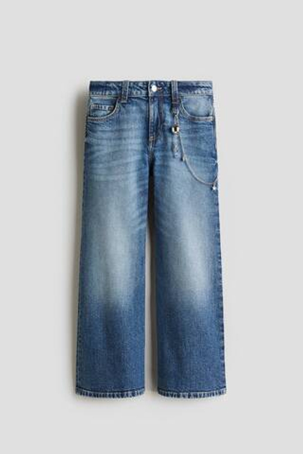 H&M Джинсы Baggy Fit Bootcut, синий