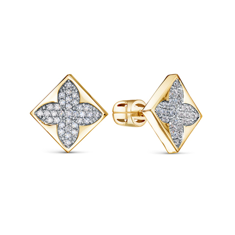 Серьги из золота 585 пробы с Фианит