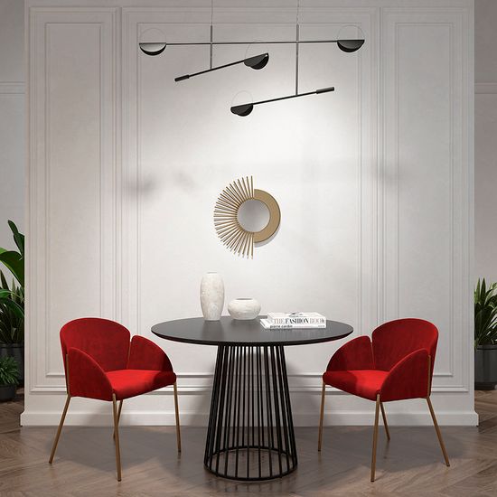 Стул raspy, велюр, бордовый