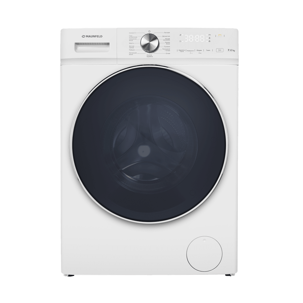 Узкая стиральная машина c инвертором и паром MAUNFELD MFWM127IWH053