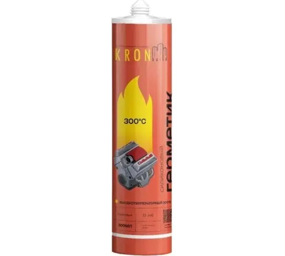 Силиконовый герметик "KRONbuild" высокотемпературный (красный) 300мл
