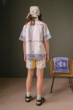 Рубашка Soeurs с Голубой Окантовкой белая