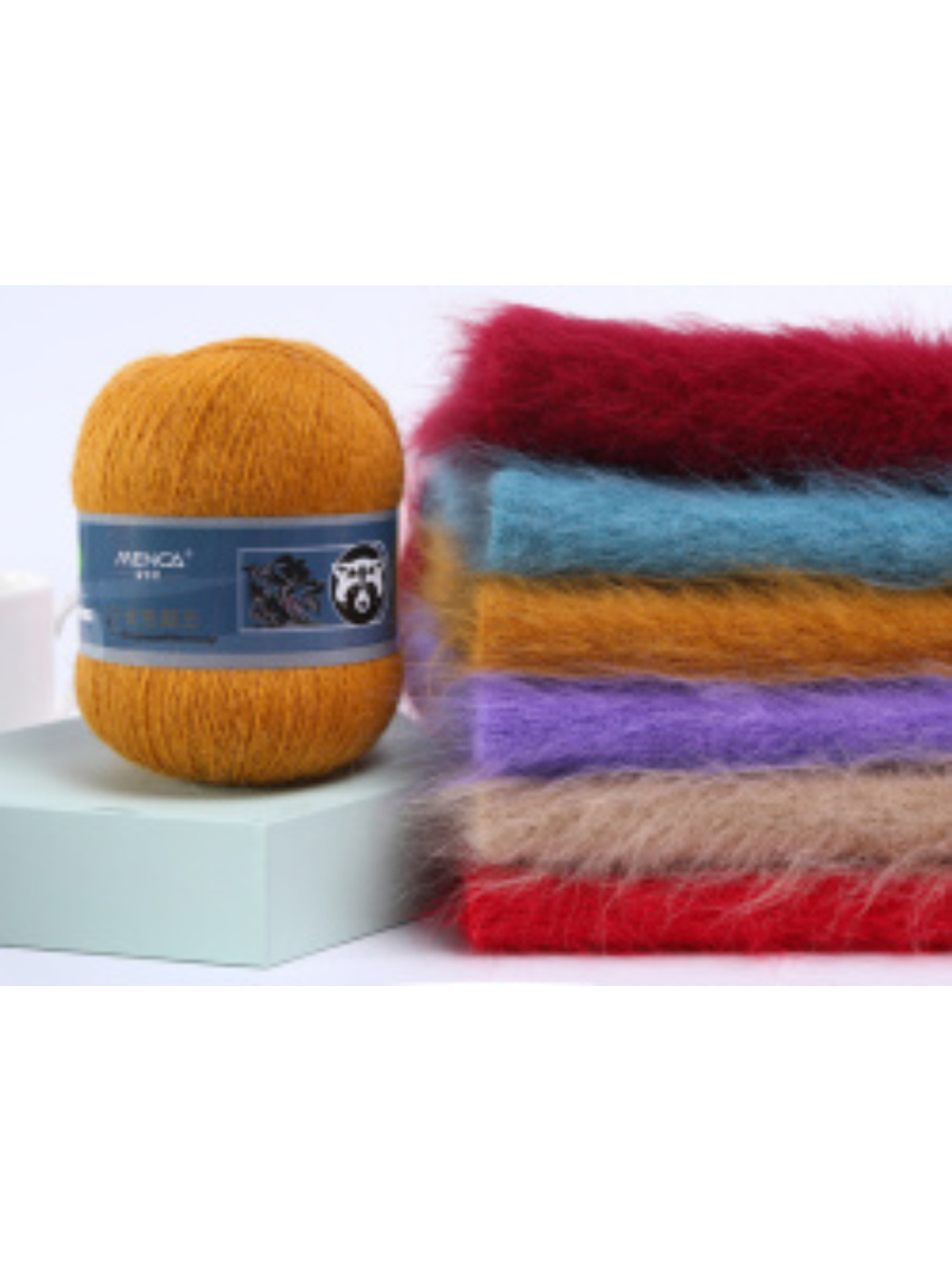 Пряжа Mink Wool (пух норки с синей этикеткой), 50г, 350м, 90%пух норки,10%полиамид (цена за 1 шт)