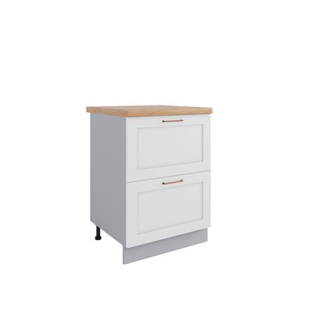 Кухня Модуль СК2 600 Квадро Белый кожа