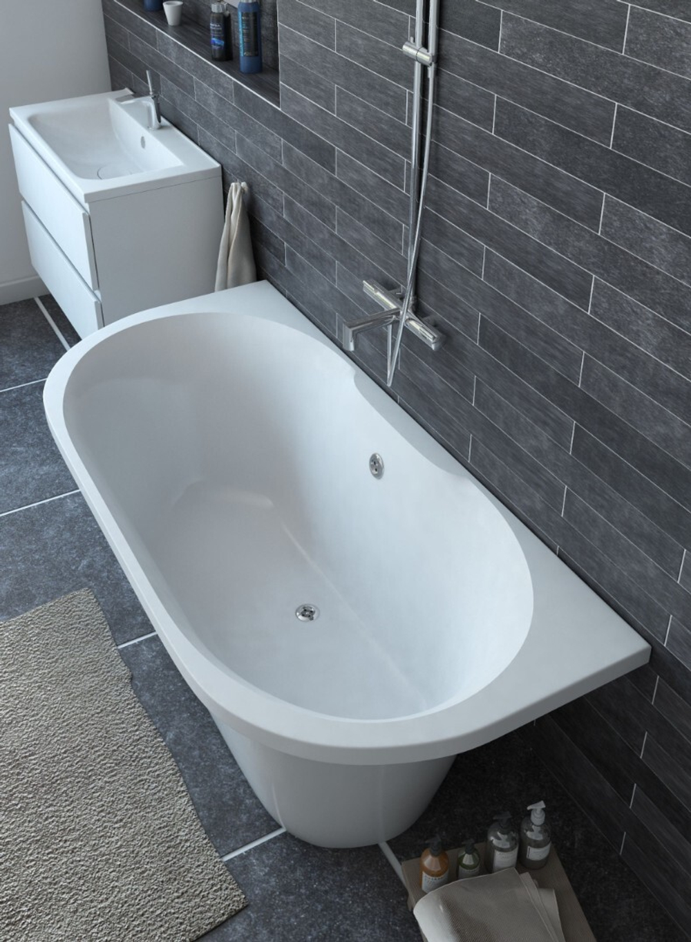 Ванна из литьевого мрамора Эстет Лира 170х80 белая, ФР-00001912