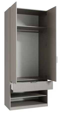 Шкаф 2-х дверный Валенсия, серо-коричневый