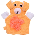 Мочалка-варежка для тела «Ультрамарин - Собака», мягкая, цвет оранжевый, 21*16см