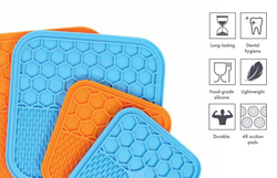 Лизательный коврик для домашних животных M-PETS, размер 15х15 см, цвет оранжевый