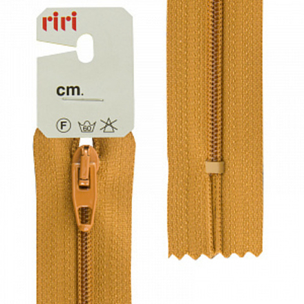 Молния пластиковая брючная неразъемная (Riri, пластик, Охра тесьма 79885, 20)