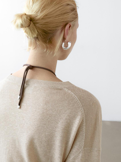 Massimo Dutti Свитер оверсайз из 100% льна, бежевый