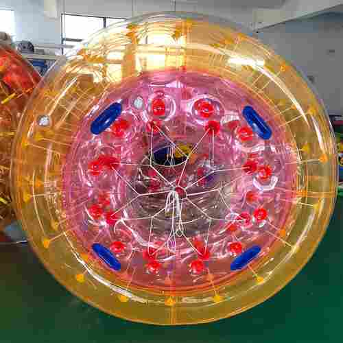 Аттракцион Водный роллер (Гидророллер) ПВХ «Розово-оранжевый» 2*1,8*1,8 м