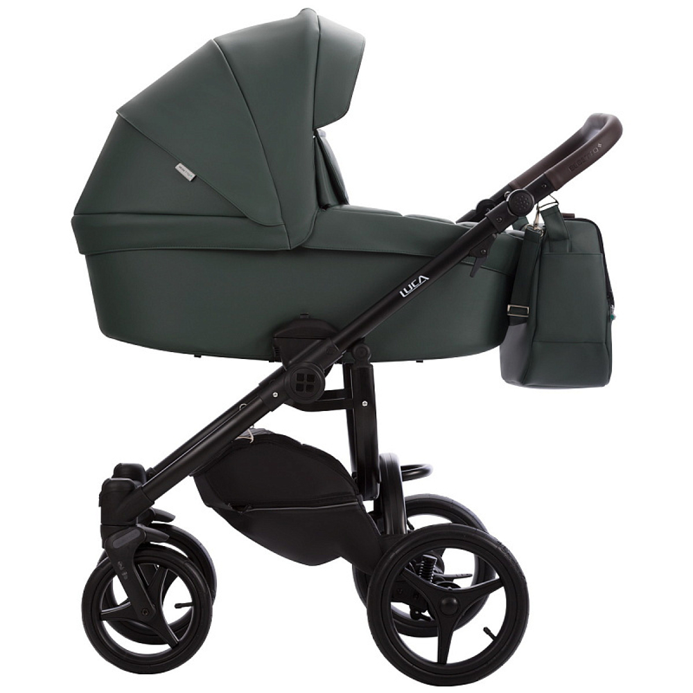 Детская коляска Bebetto Luca Pro 2 в 1 35 зеленая кожа